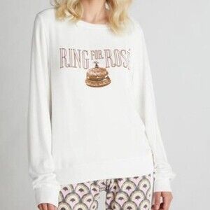 Wildfox Women's White Ring For Rose’ Wine Long Sleeve Crewneck Sweatshirt M